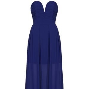 TFNC Navy blue chiffon maxi dress